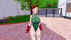 Jouer Hentai 3D : l'animation sexy de Cammy avec une vue de son cul et de ses seins parfaits