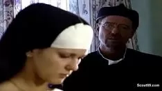 Play The nun teaches a man who fucks her in a hidden place